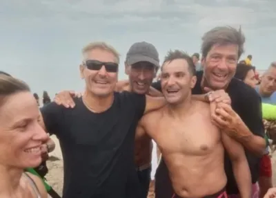 Un hombre realiz&oacute; el desaf&iacute;o de cruzar el R&iacute;o de La Plata nadando